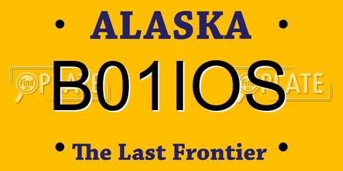 B01IOS Alaska License Plate