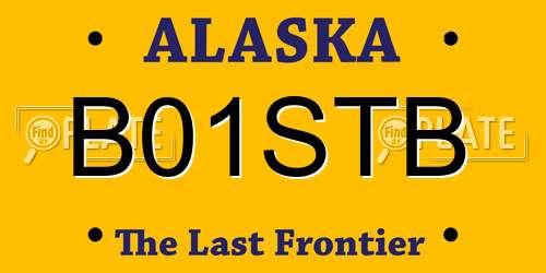 B01STB Alaska License Plate