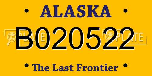 B020522 Alaska License Plate