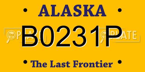B0231P Alaska License Plate