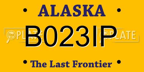 B023IP Alaska License Plate