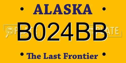 B024BB Alaska License Plate
