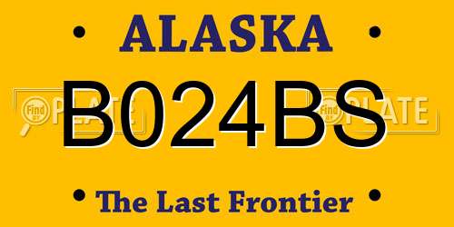 B024BS Alaska License Plate