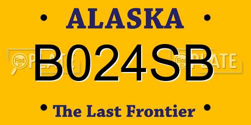 B024SB Alaska License Plate