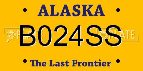 B024SS Alaska License Plate