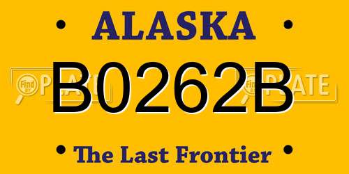 B0262B Alaska License Plate