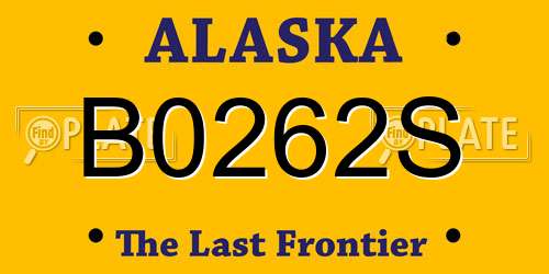 B0262S Alaska License Plate
