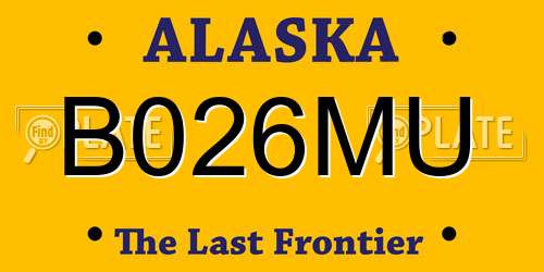 B026MU Alaska License Plate