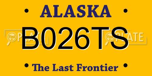 B026TS Alaska License Plate