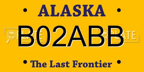 B02ABB Alaska License Plate