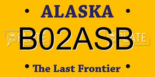 B02ASB Alaska License Plate