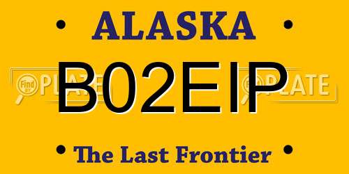 B02EIP Alaska License Plate