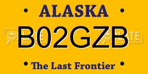 B02GZB Alaska License Plate