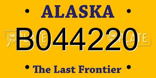B044220 Alaska License Plate