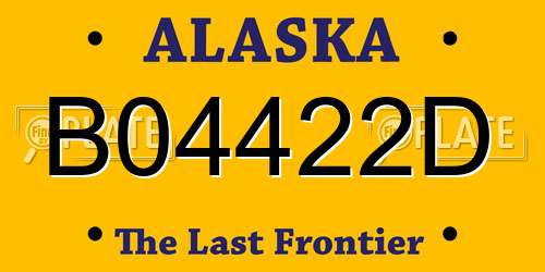 B04422D Alaska License Plate