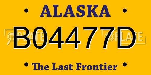 B04477D Alaska License Plate