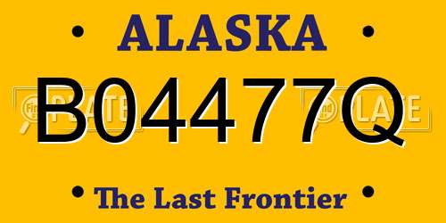 B04477Q Alaska License Plate