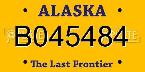 B045484 Alaska License Plate