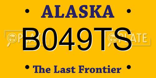 B049TS Alaska License Plate