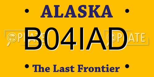 B04IAD Alaska License Plate