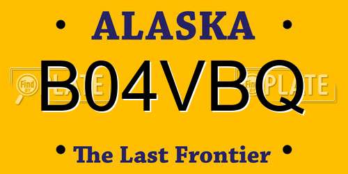B04VBQ Alaska License Plate