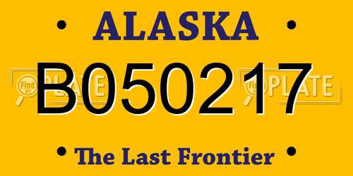 B050217 Alaska License Plate