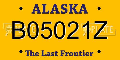 B05021Z Alaska License Plate