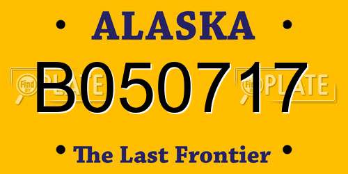 B050717 Alaska License Plate