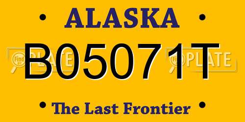 B05071T Alaska License Plate