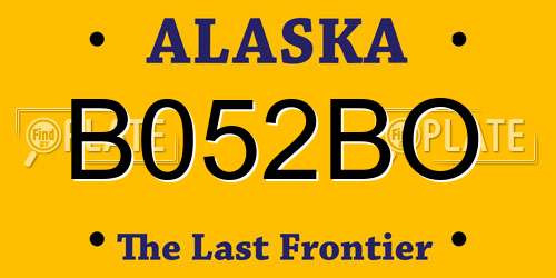 B052BO Alaska License Plate