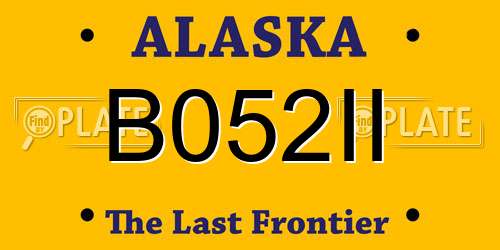 B052II Alaska License Plate