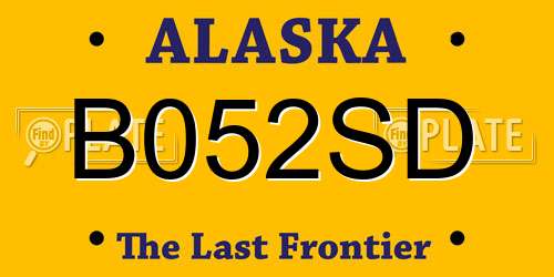 B052SD Alaska License Plate