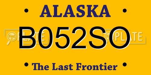 B052SO Alaska License Plate