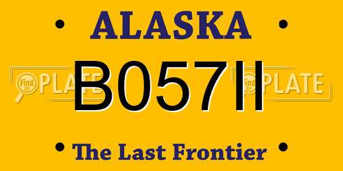 B057II Alaska License Plate