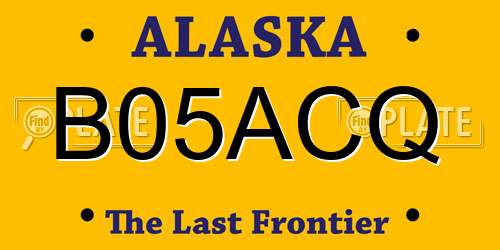 B05ACQ Alaska License Plate