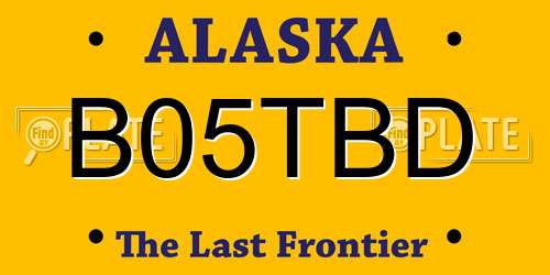 B05TBD Alaska License Plate