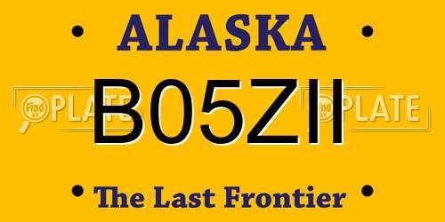 B05ZII Alaska License Plate