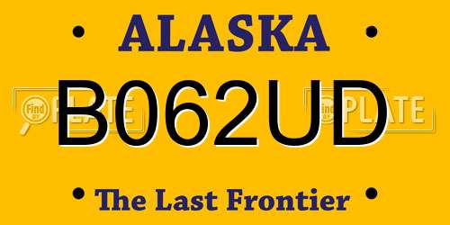 B062UD Alaska License Plate
