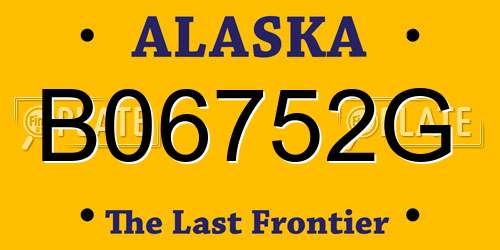B06752G Alaska License Plate