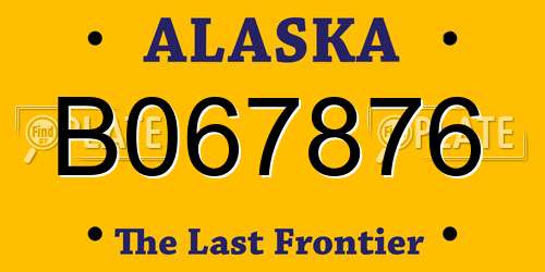 B067876 Alaska License Plate