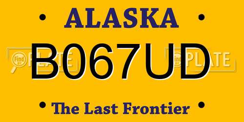 B067UD Alaska License Plate