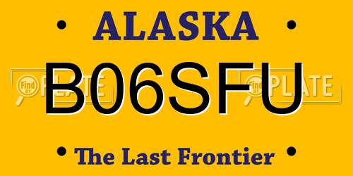 B06SFU Alaska License Plate