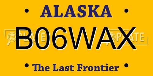 B06WAX Alaska License Plate