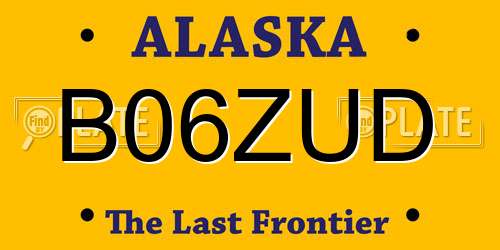 B06ZUD Alaska License Plate