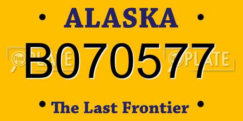 B070577 Alaska License Plate