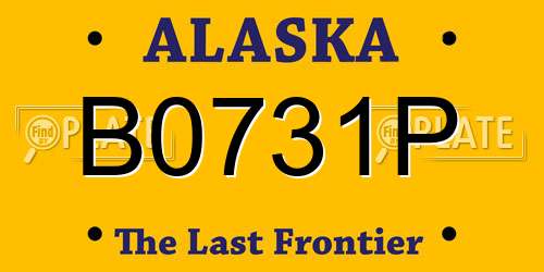 B0731P Alaska License Plate