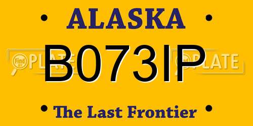 B073IP Alaska License Plate