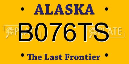B076TS Alaska License Plate