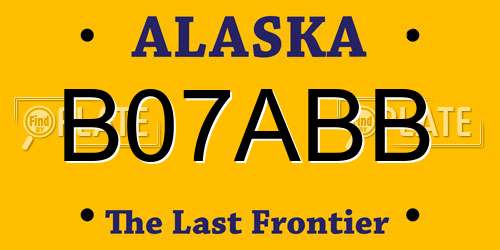 B07ABB Alaska License Plate