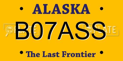 B07ASS Alaska License Plate